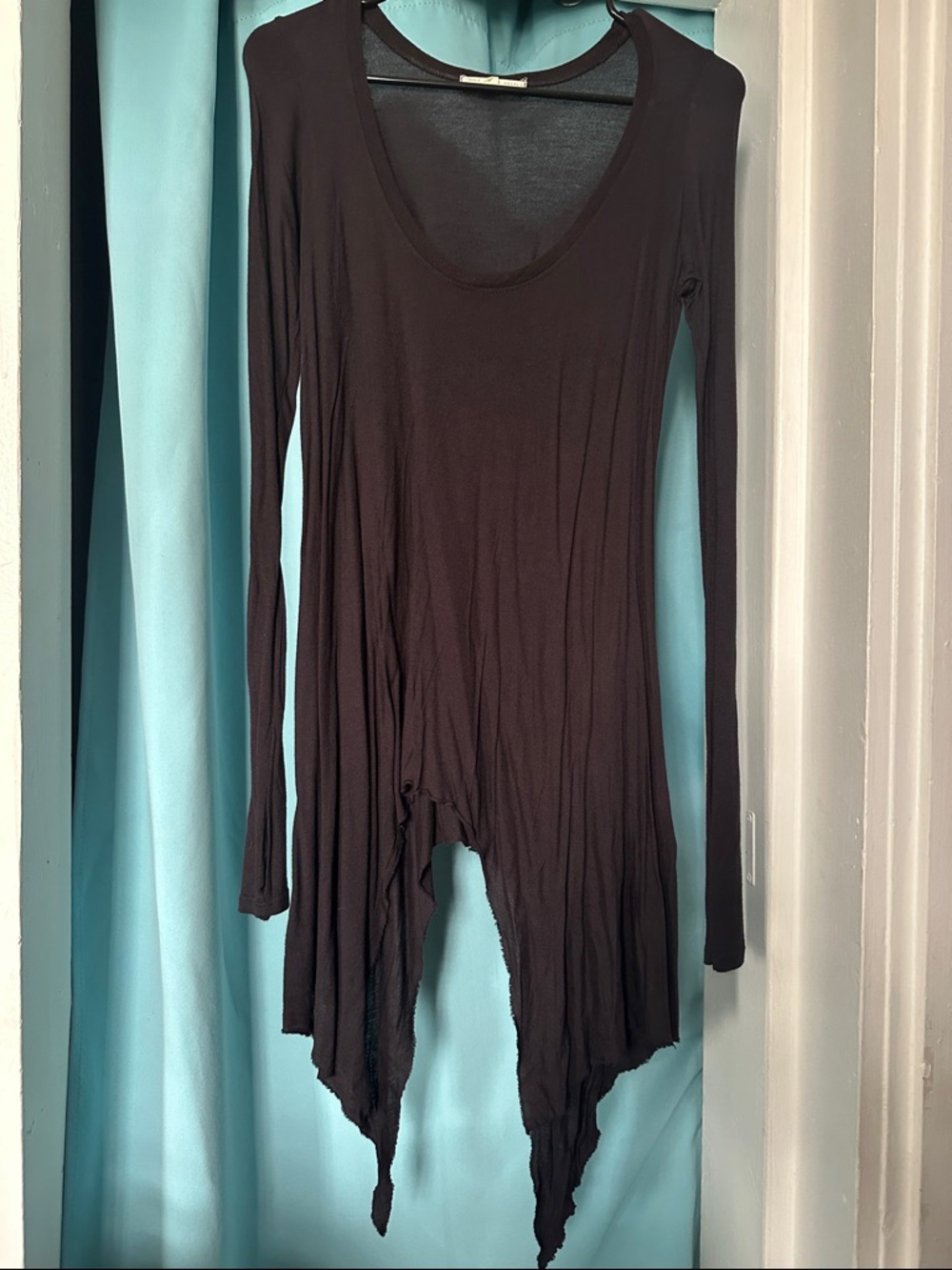 Truly Madly Deeply Black Long-Sleeve Asymmetrical Tunic